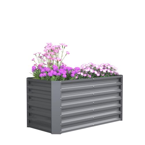 VCM Metall Hochbeet 180 x90 x 57 cm – Rechteckiger Pflanzkasten für Garten & Terrasse – Robustes Gartenbeet aus Metall, Pflanzenbeet ohne Boden, Galdo XL
