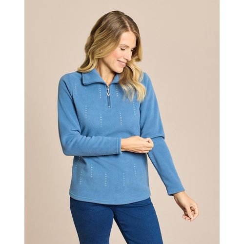 Fleece Troyer mit Reißverschluss & Strassmotiv