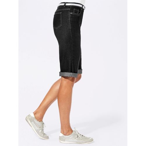 Jeansbermudas CASUAL LOOKS, Damen, Gr. 50, Normalgrößen, schwarz, 98% Baumwolle, 2% Polyester, unifarben, kurz, Jeans