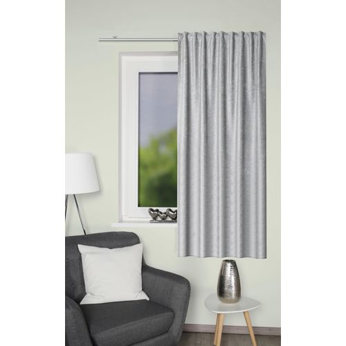 Vorhang HOME WOHNIDEEN "THERMOCHENILLE" Gr. 1, grau, B:135cm H:145cm, Polyester, Gardinen, Thermochenille THERMO Uni