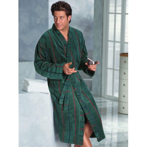Bademantel Gr. 56, grün, 56/58, Baumwoll-Mix, Hausmäntel