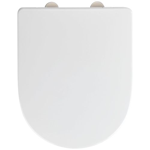 WC-Sitz WENKO "Exclusive Nr. 10", weiß, B:36,5cm L:45cm, Duroplast, Edelstahl, WC-Sitze, aus Duroplast, mit Absenkautomatik