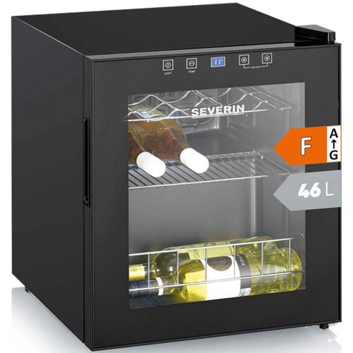 SEVERIN Weinkühlschrank "WKS 8907", Energieeffizienz: F (A-G), schwarz, B:43cm H:51,5cm T:48cm, Weinkühlschränke, für 15 Flaschen, 46 Liter Nutzinhalt