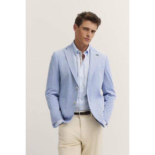 Sakko BUGATTI, Herren, Gr. 52, blau (340, blaugrau), 54% Baumwolle, 46% Polyester, unifarben, normal, Manschette, Sakkos, mit Reverskragen