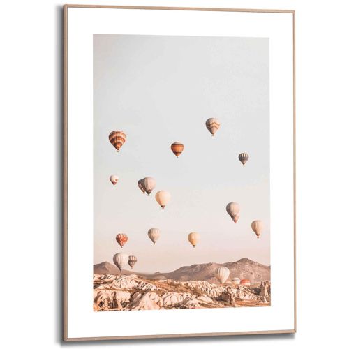Bild REINDERS "Gerahmtes Bild Heißluftballon Ballonfahrt - Kappadokien - Freiheit", grün (farbe bild(er): khaki), B:50cm H:70cm, MDF, Bilder, Bild