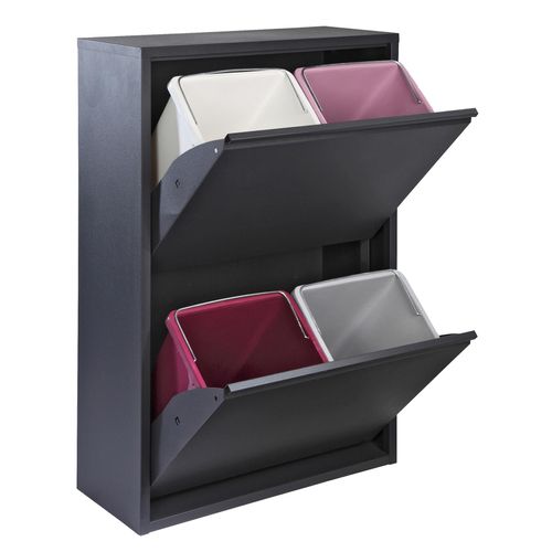 Mülleimer HEINE HOME, grau (anthrazit), B:60cm H:92cm T:25cm, Mülleimer