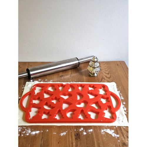 Ausstechform RUCO, rot, B:220mm L:320mm, Kunststoff, Ausstechformen, Ausstechschablone für Weihnachtsgebäck