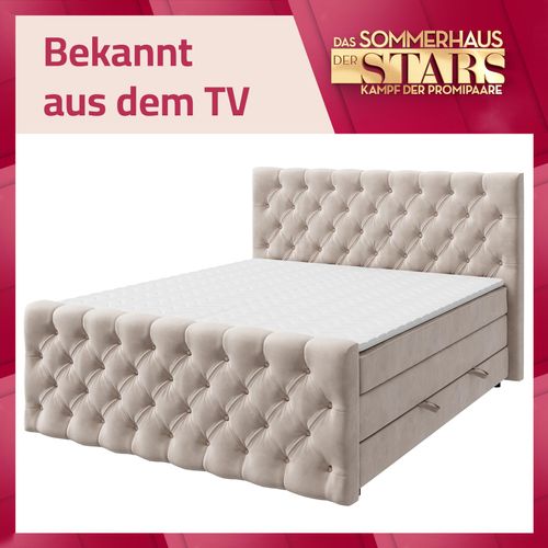 Boxspringbett - beige - H3 - 180x200 cm