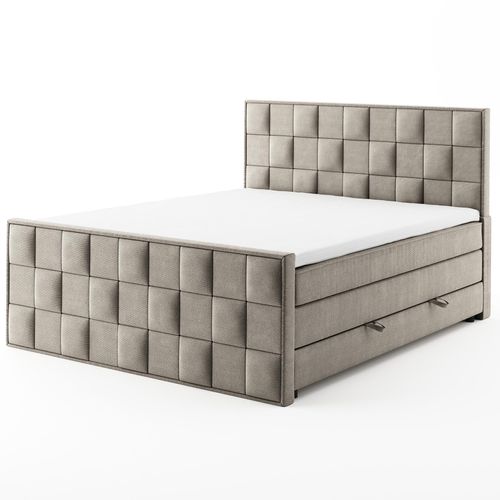 Boxspringbett - creme - H3 - 180x200 cm