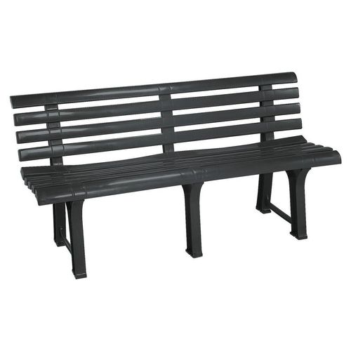 Gartenbank , Anthrazit , Kunststoff , 3-Sitzer , 145x74x49 cm , Made in Italy , Gartenmöbel, Gartenbänke