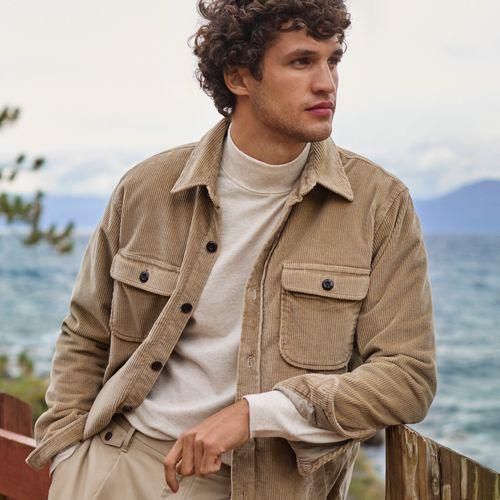 Super-T Stehbundshirt, Classic Fit, Herren,  Weiß, Baumwolle, by Lands' End