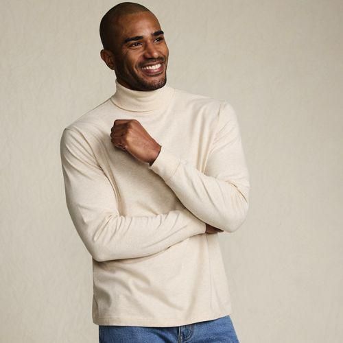 Super-T Rollkragenshirt, Classic Fit, Herren,  Weiß, Baumwolle, by Lands' End