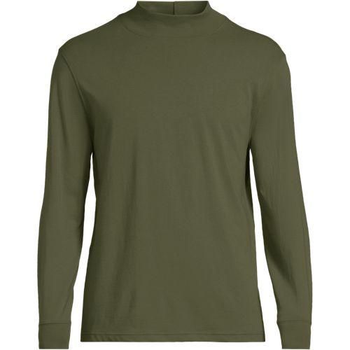 Super-T Stehbundshirt, Classic Fit, Herren,  Grün, Baumwolle, by Lands' End