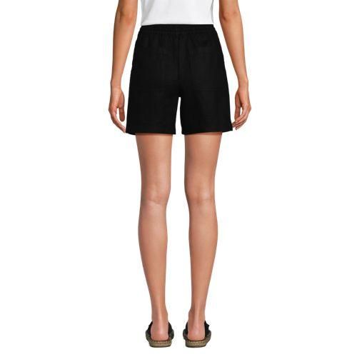 Leinen-Schlupfshorts, Damen,  Schwarz, Leinen, by Lands' End