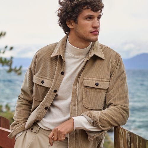 Super-T Stehbundshirt, Classic Fit, Herren,  Weiß, Baumwolle, by Lands' End