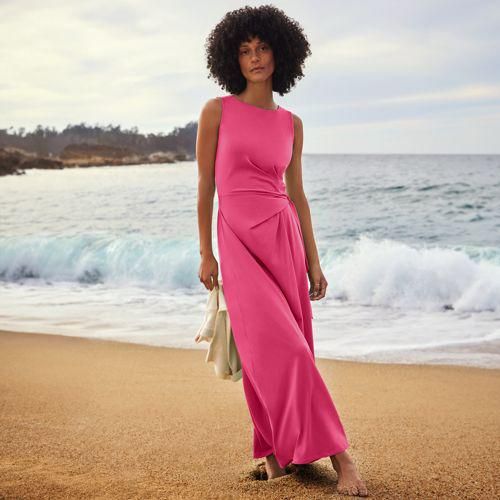 Maxikleid aus Baumwolle/Modal mit Bindeband, Damen,  Pink, Baumwolle Modal, by Lands' End