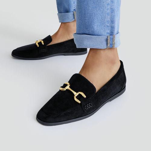Loafer mit Schnalle, Damen,  Schwarz, by Lands' End