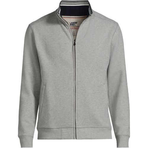 Sweatjacke SERIOUS SWEATS mit Stehkragen, Herren,  Grau, Baumwoll-Mischung/Polyester-Mischung, by Lands' End