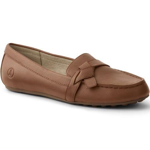 Komfort-Pennyloafer, Damen,  Braun, Leder/Rauleder, by Lands' End