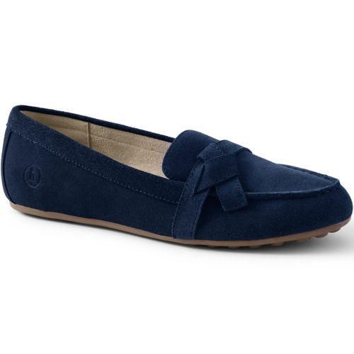 Komfort-Pennyloafer, Damen,  Blau, Leder/Rauleder, by Lands' End