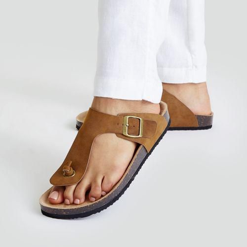 Zehentrenner-Sandalen, Damen,  Braun, by Lands' End