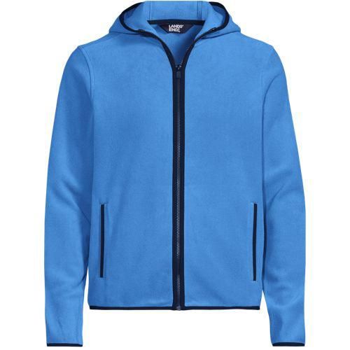Fleece-Kapuzenjacke mit Zipper, Herren,  Blau, Polyester, by Lands' End