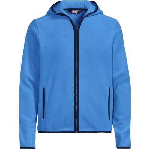 Fleece-Kapuzenjacke mit Zipper, Herren,  Blau, Polyester, by Lands' End