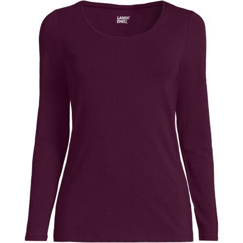 Baumwolle/Modal-Shirt mit Ballett-Ausschnitt, Damen,  Lila, Baumwolle Modal, by Lands' End