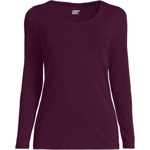 Baumwolle/Modal-Shirt mit Ballett-Ausschnitt, Damen,  Lila, Baumwolle Modal, by Lands' End