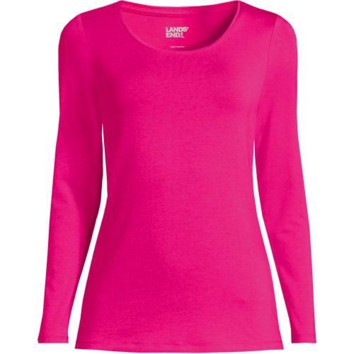 Baumwolle/Modal-Shirt mit Ballett-Ausschnitt, Damen,  Pink, Baumwolle Modal, by Lands' End
