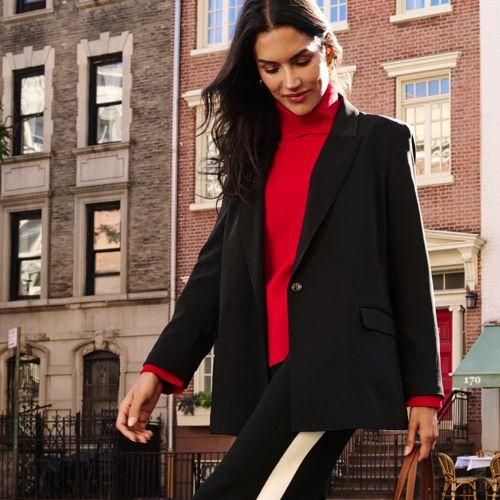 Blazer, Damen,  Schwarz, Polyester, by Lands' End