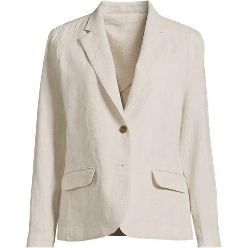 Leinenblazer, Damen,  Beige, Leinen, by Lands' End