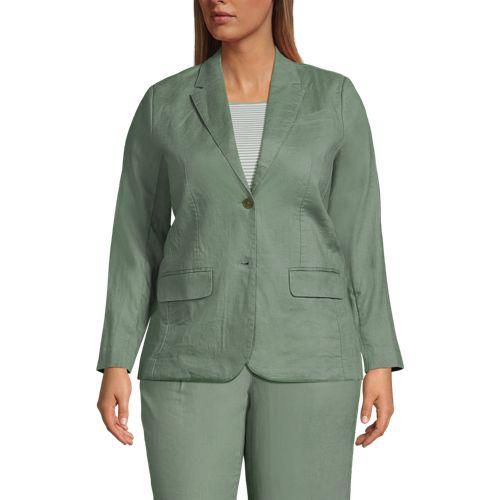 Leinenblazer, Damen,  Grün, Leinen, by Lands' End