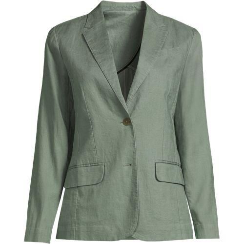 Leinenblazer, Damen,  Grün, Leinen, by Lands' End
