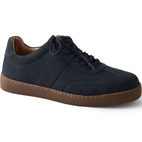 Leder-Sneakers, Herren,  Blau, Leder/Rauleder, by Lands' End