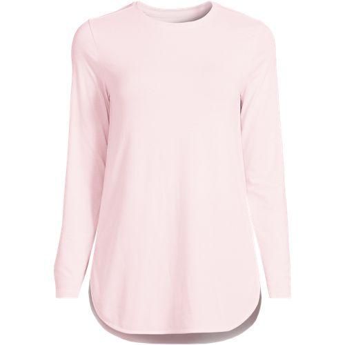 Funktionsshirt ACTIVE mit langen Ärmeln Gestreift, Damen,  Pink, Elasthan/Polyester-Mischung/Baumwolle Modal, by Lands' End