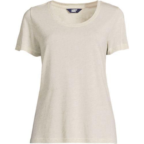 Shirt aus Leinenmix, Damen,  Beige, Leinen/Viskose, by Lands' End