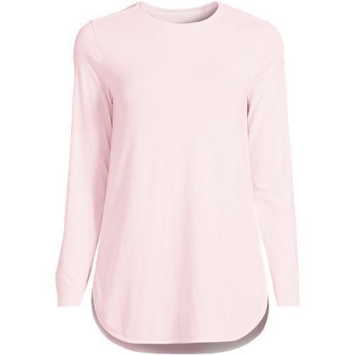 Funktionsshirt ACTIVE mit langen Ärmeln Gestreift, Damen,  Pink, Elasthan/Polyester-Mischung/Baumwolle Modal, by Lands' End