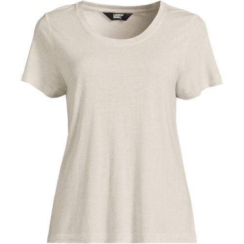 Shirt aus Leinenmix, Damen,  Beige, Leinen/Viskose, by Lands' End