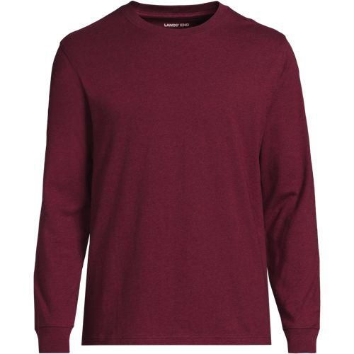 Super-T Langarm-Shirt, Classic Fit, Herren,  Rot, Baumwolle, by Lands' End