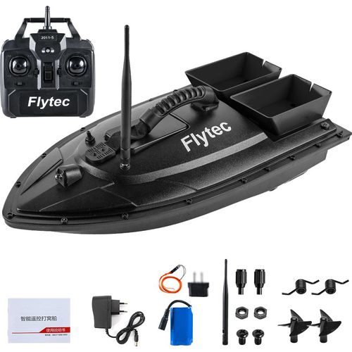 Flytec Angelkoederboot 500m Ferngesteuertes Koederboot Dual Motor Fish Finder 1.5KG Laden mit LED-Licht zum Angeln