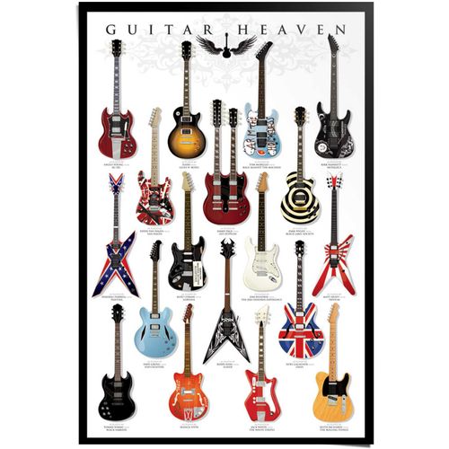 Poster REINDERS "Gitarren Sammlung", bunt (farbe bild(er): mehrfarbig), B:61cm H:91,5cm, Papier, Bilder, Poster
