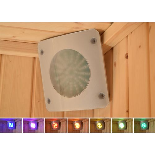 LED Deckenleuchte WEKA "Farblichtanwendung Set A" für Saunen", grau, B:22cm H:11cm L:26cm, Leuchten, LED Deckenleuchte, Farblicht-Set mit LED-Technik, inkl. Steuerungsmodul