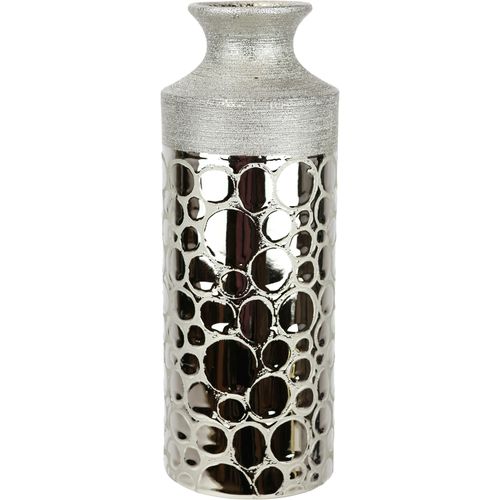 Tischvase I.GE.A. "Vase aus Keramik", beige (champagner), B:10cm H:27cm, Keramik, Vasen, Keramikvase Blumenvase Zylindrisch Blumen Dekovase Deko Hochzeitsdeko