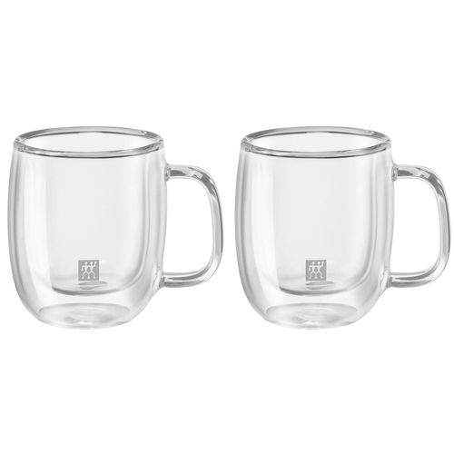 Espressoglas ZWILLING "Sorrento Plus", transparent, B:6,4cm H:7cm, Borosilikatglas, Trinkgefäße, Doppelwandig, Borosilikatglas, 2-tlg., je 80 ml