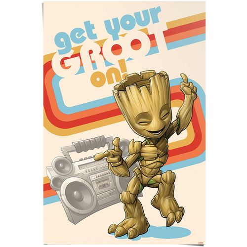 Poster REINDERS "Get your Groot on Guardians of the Galaxy - Baby Groot - Ich bin Groot", bunt (farbe bild(er): mehrfarbig), B:61cm H:91,5cm, Papier, Bilder, Poster