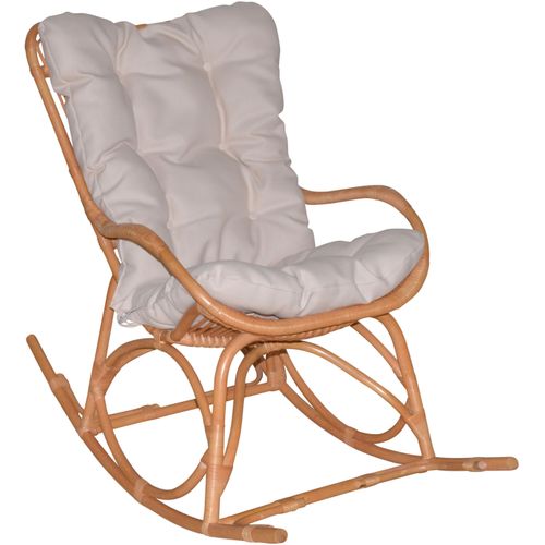 Schaukelsessel, gelb (honigfarben), B:65cm H:96cm T:122cm, Stoffbezug 100% Polyester, HOFMANN LIVING AND MORE, Sessel, Handgeflochten