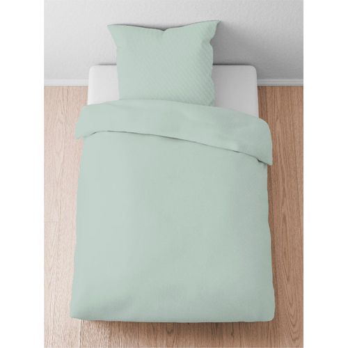 Bettwäsche BIBERNA Gr. 1, grün (salbei), B/L: 135cm x 200cm, Lyocell, B/L: 80cm x 80cm, 2 Stk., Lyocell, 100% Lyocell TENCEL™, Bettwäsche