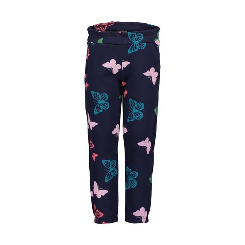 Sweathose BLUE SEVEN, Mädchen, Gr. 110, N-Gr, nachtblau, Sweatware, Obermaterial: 80% Baumwolle, 20% Polyester, bedruckt, regular fit knöchellang, Hosen, mit süßem Alloverprint