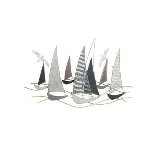 Boltze Wandobjekt Hanse Deko-Wandbild mit Fischen + Booten, maritimes Design